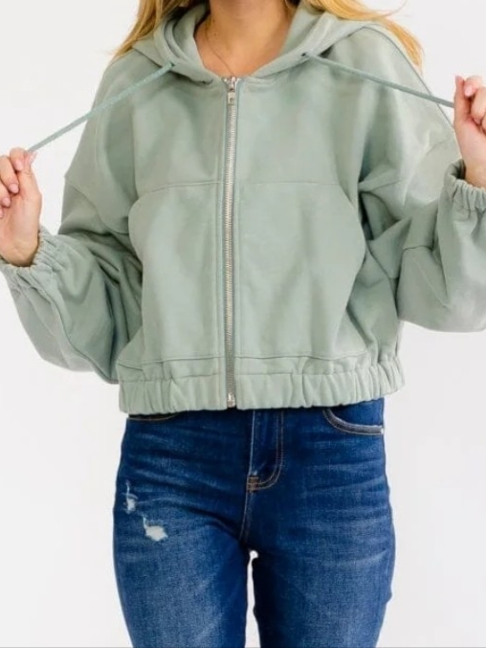 Signature 8 Cropped Hooded Bomber in Green Size Small NWT Refer to Size Chart!!!
